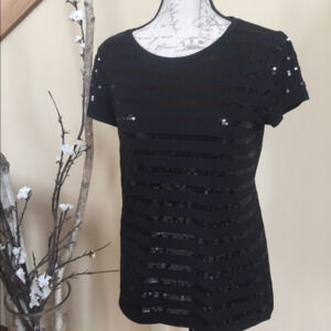 Ann Taylor Black Sequin Blouse Top🌺